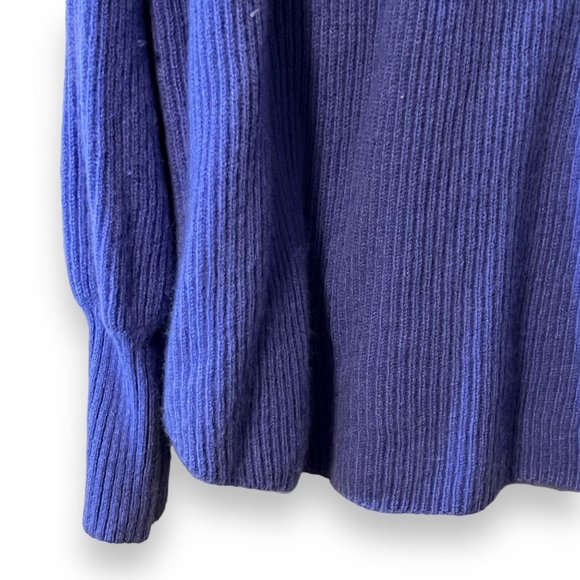 Soft Surroundings Cowl Turtleneck Knit Sweater Medium 100% Cashmere Blue - Picture 7 of 9